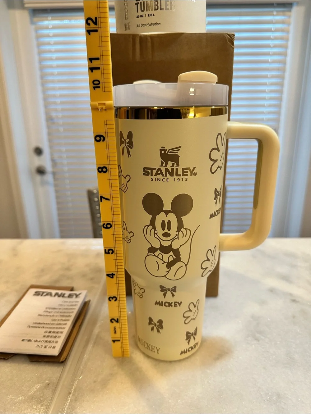 Stanley Disney Mickey Mouse Cream & Gold Limited Edition 40oz Quencher Tumbler - Picture 9 of 11